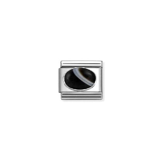 Classic Silver Banded Onyx Mat Sparkly & Stones Charms