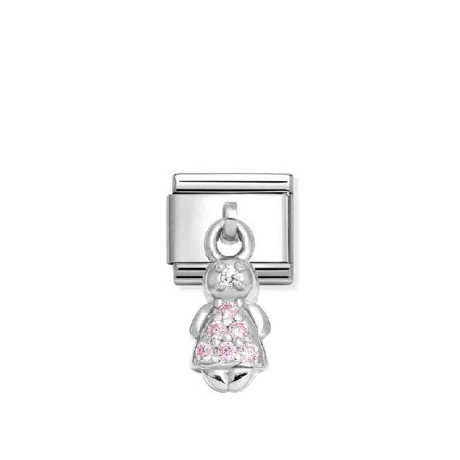 Classic Silver Pink Girl Friends & Family Charms