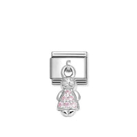 Classic Silver Pink Girl Friends & Family Charms