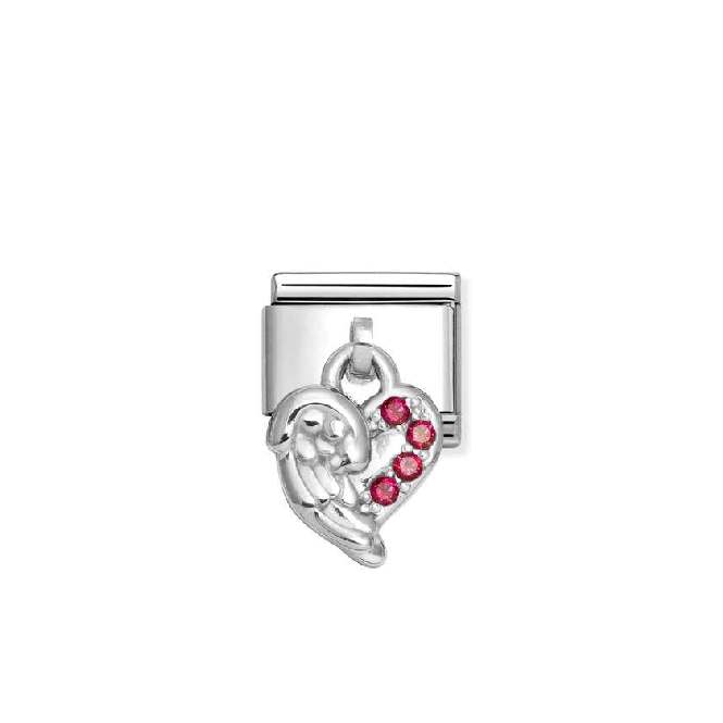 Classic Silver Heart Wings Red Love & Hearts Charms