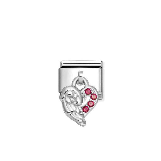Classic Silver Heart Wings Red Love & Hearts Charms