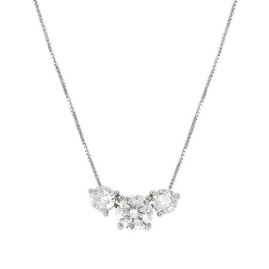 Colour Wave Necklace in Silver and CZ