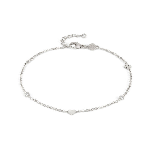 Anklets with Mixed Charms in Silver & CZ