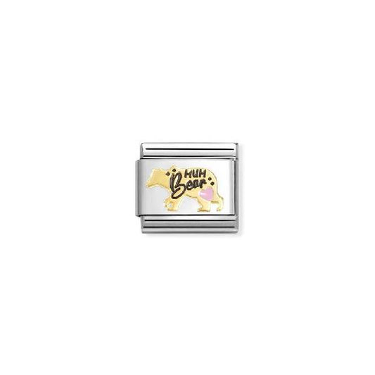 Nomination Classic Gold and Pink Enamel Mum Bear Friends & Family Charm