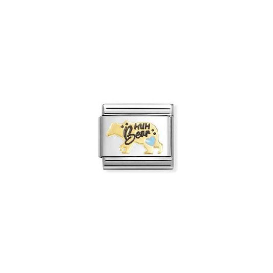 Nomination Classic Gold and Blue Enamel Mum Bear Friends & Family Charm
