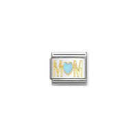 Classic Gold and Blue Enamel Mom Heart Friends & Family Charms