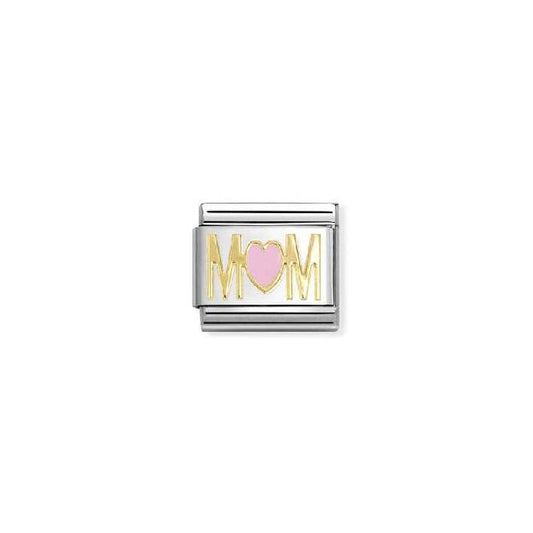 Classic Gold and Pink Enamel Mom Heart Friends & Family Charms