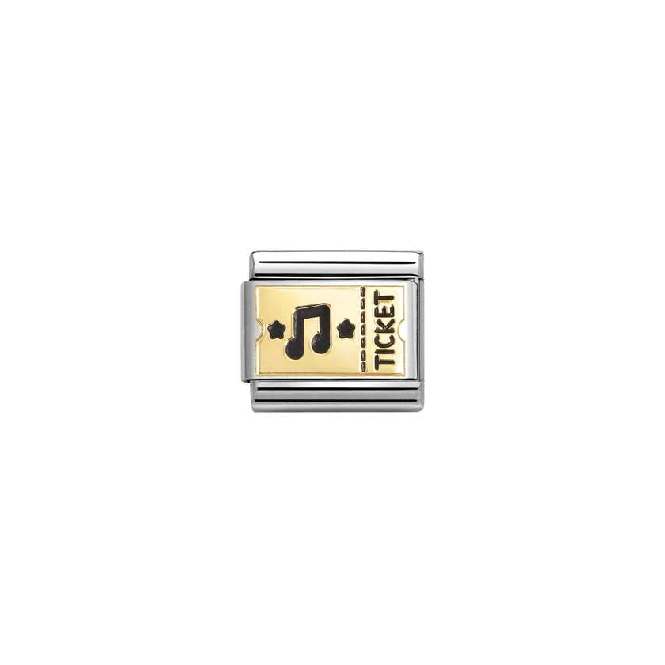 Classic Gold and Enamel Concert Ticket Music Charms