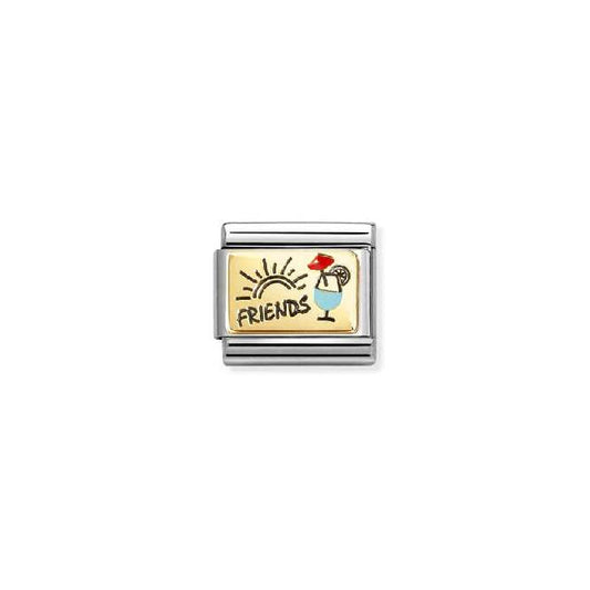 Classic Gold and Enamel Friends with Cocktails Fashion & Fun Charms