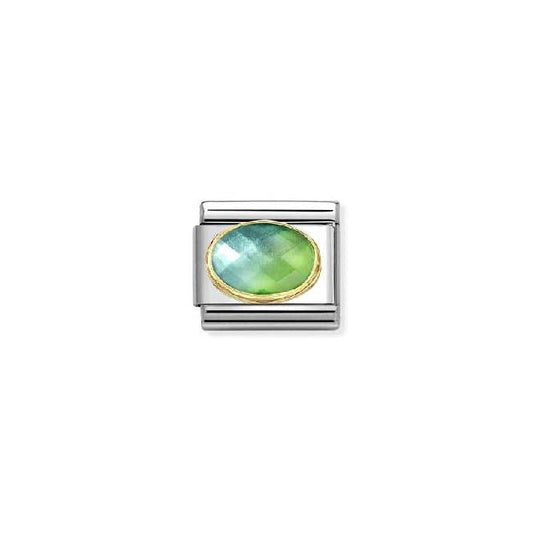 Nomination Classic Gold and CZ Facetted Blue Green Sparkly Charm