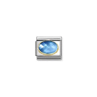 Classic Gold and CZ Facetted Light Blue Sparkly Charms