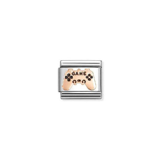 Classic Rose Gold and Enamel Black Controller Sports & Hobbies Charms