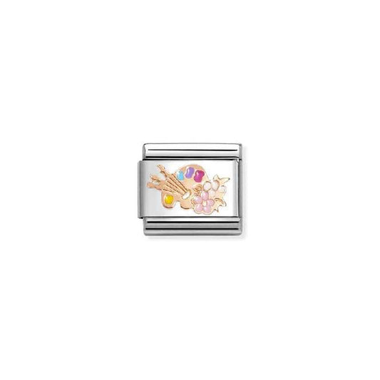 Classic Rose Gold and Enamel Artist's Palette Fashion & Fun Charms