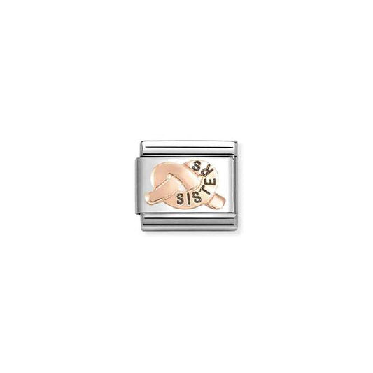 Classic Rose Gold and Enamel Sisters Knot Friends & Family Charms