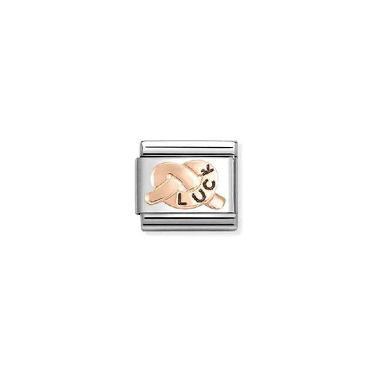 Nomination Classic Rose Gold and Enamel Luck Knot Good Luck Charm