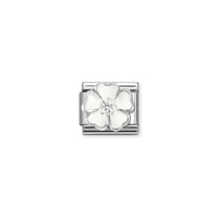 Classic Silver and CZ White and Peach Blossom Flowers & Nature Charms