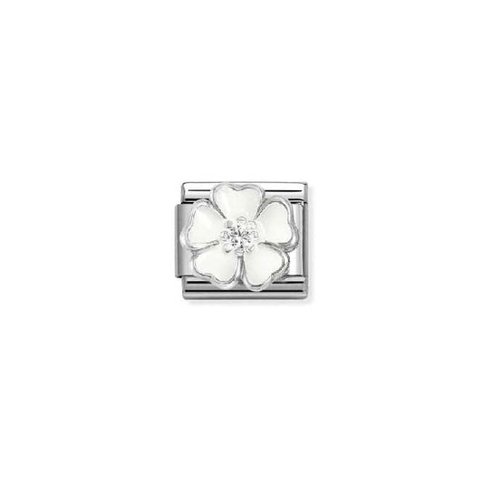 Classic Silver and CZ White and Peach Blossom Flowers & Nature Charms