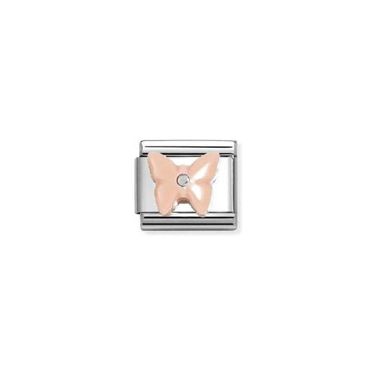 Classic Silver and CZ Pink Resin Butterfly Animals Charms