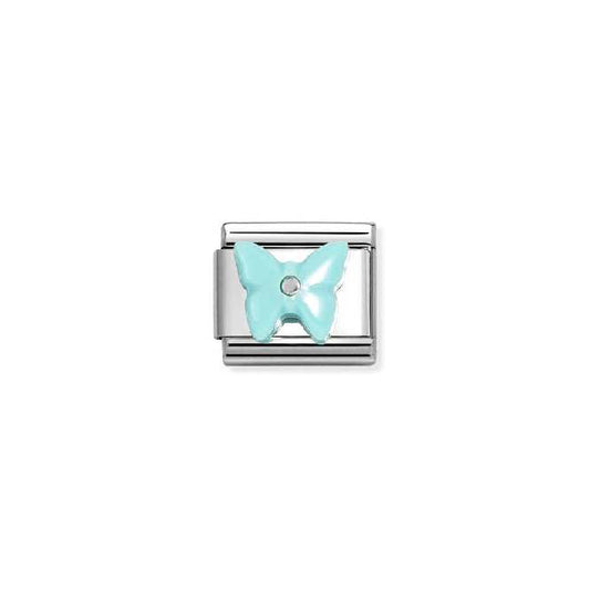 Classic Silver and CZ Turquoise Resin Butterfly Animals Charms