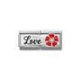 Nomination Classic Silver and CZ Love with Flower Love & Hearts Charm