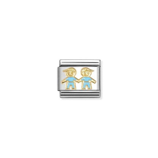 Classic Gold and Enamel Blue Brothers Friends & Family Charms
