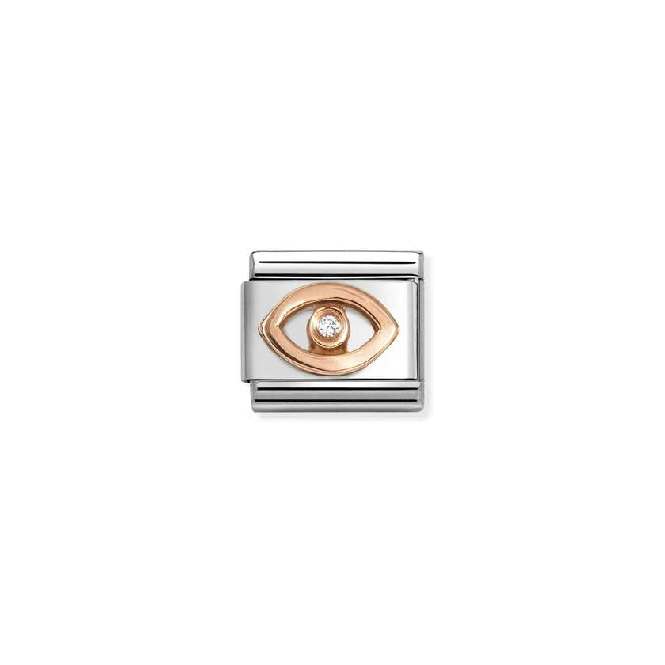 Classic Rose Gold and CZ White Eye Faith & Religion Charms