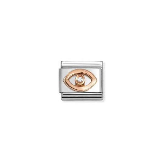 Classic Rose Gold and CZ White Eye Faith & Religion Charms