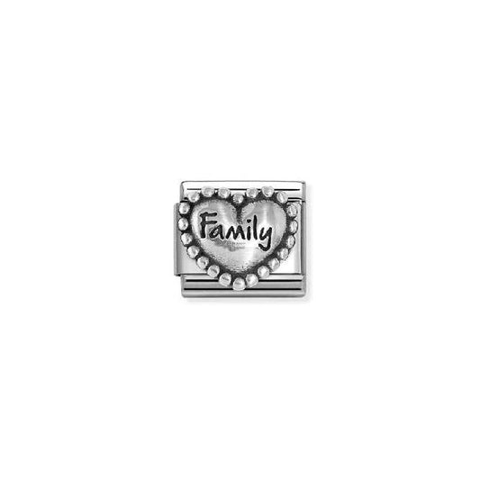 Classic Oxidised Silver Heart with Dots Family Family & Friends Charms