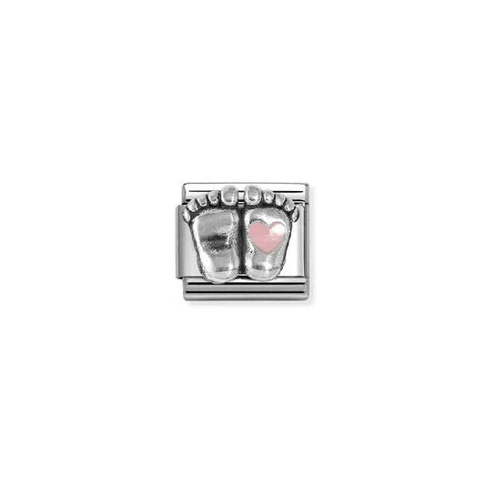 Classic Silver and Enamel Pink Rounded Feet Family & Friends Charms