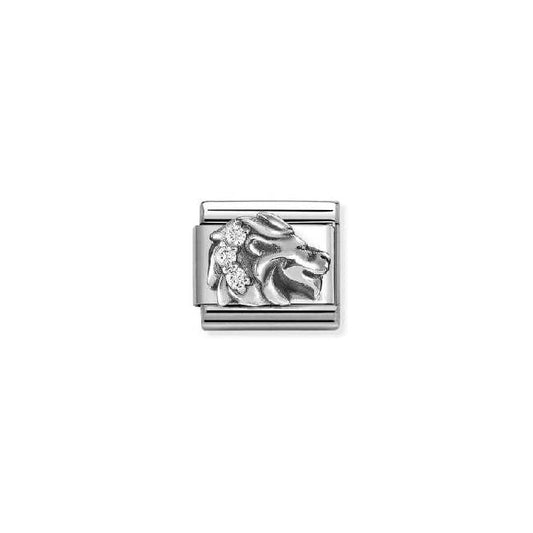 Classic Oxidised Silver and CZ Leo Zodiac Charms
