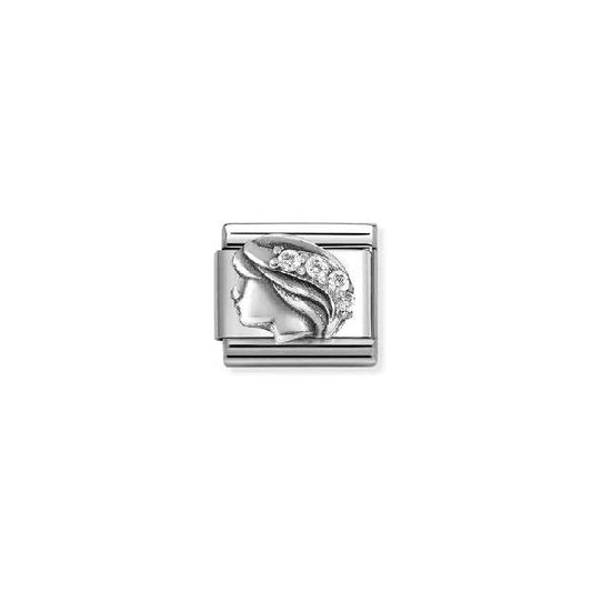 Classic Oxidised Silver and CZ Virgo Zodiac Charms