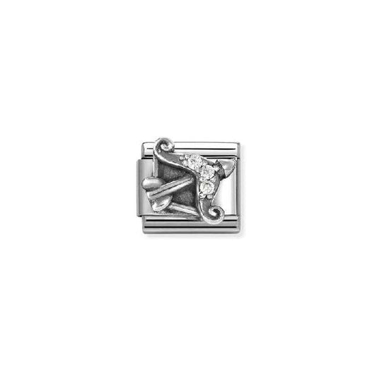 Classic Oxidised Silver and CZ Sagittarius Zodiac Charms