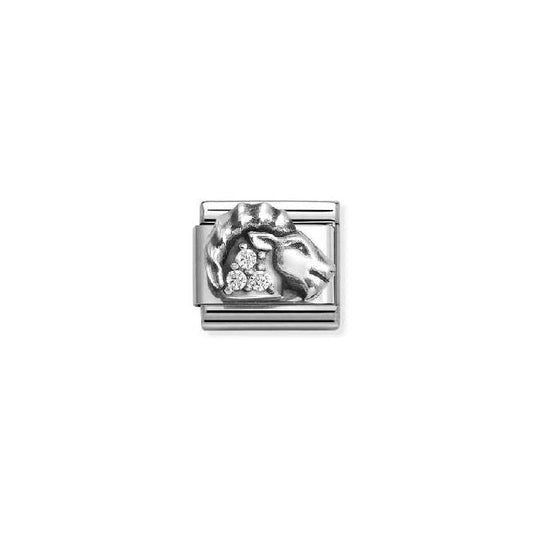 Classic Oxidised Silver and CZ Capricorn Zodiac Charms