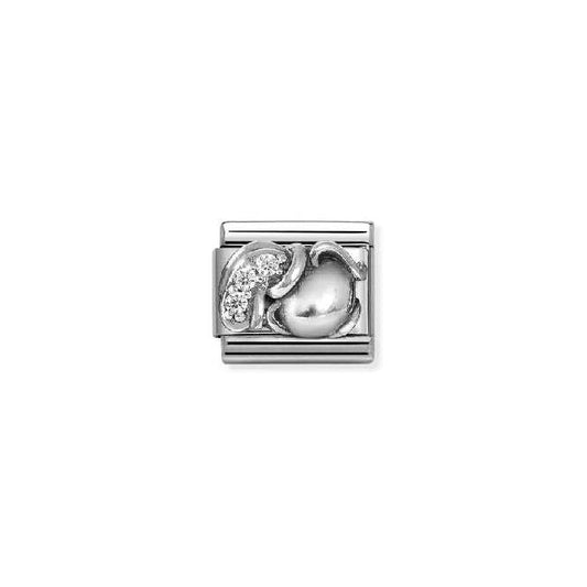 Classic Oxidised Silver and CZ Aquarius Zodiac Charms
