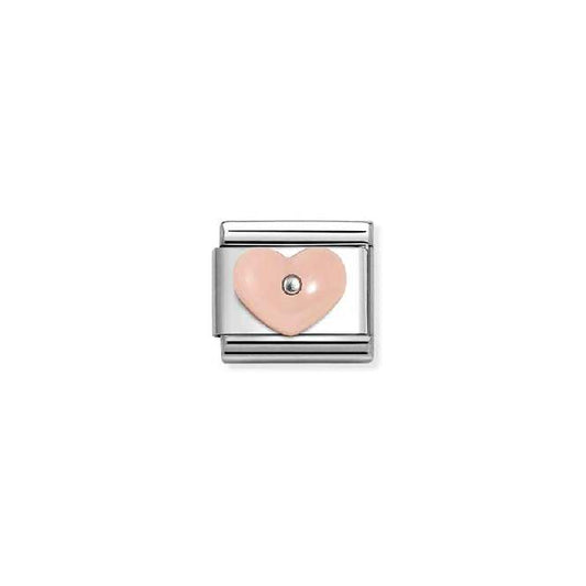 Classic Silver and CZ Pink Resin Heart Love & Hearts Charms