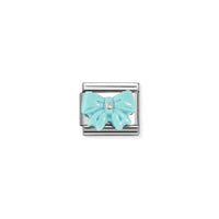 Classic Silver and CZ Turquoise Resin Bow Fashion & Fun Charms