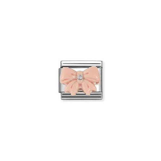 Classic Silver and CZ Pink Resin Bow Fashion & Fun Charms