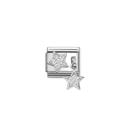 Classic Silver and CZ Pave Star and Star Fairytale & Fantasy Charms