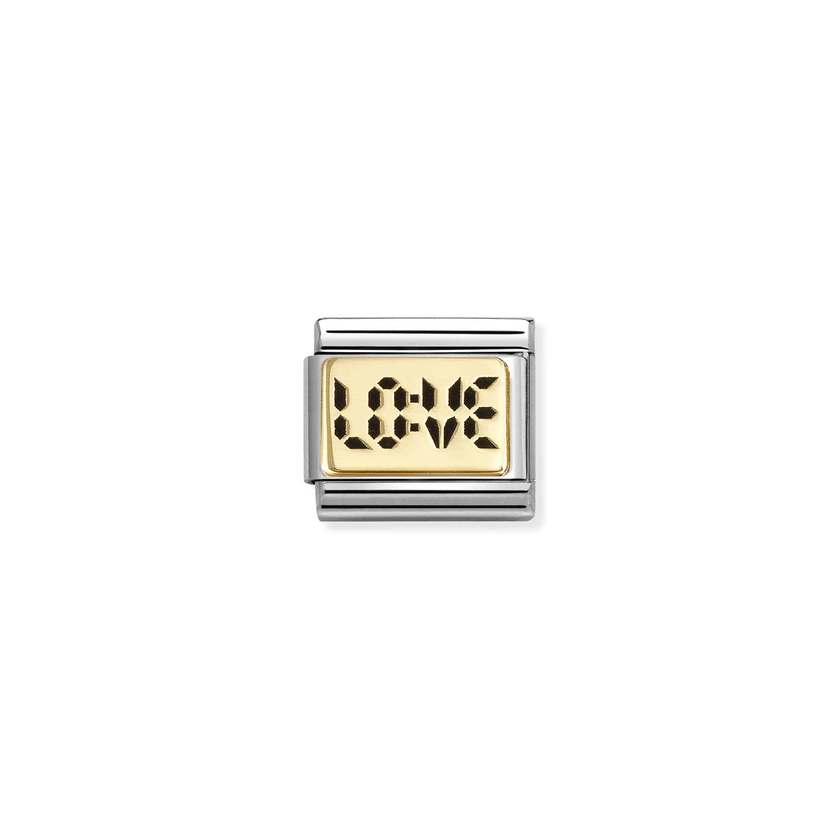 Classic Gold & Enamel Digital Love Love & Hearts Charms
