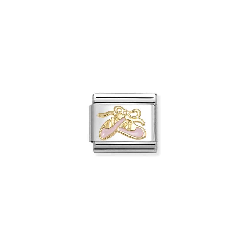 Classic Gold and Enamel Pink Dance Shoes Sports & Hobbies Charms