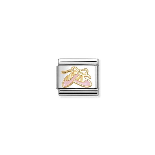 Classic Gold and Enamel Pink Dance Shoes Sports & Hobbies Charms