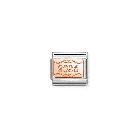 Classic Rose Gold 2026 Plate Graduation Charms