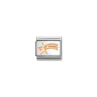 Classic Rose Gold Diamond-Etched Comet Star Christmas Charms