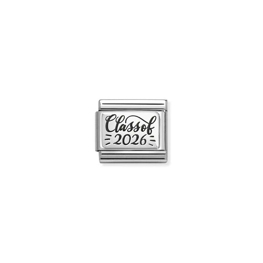Classic Oxidised Silver and Enamel Class of 2026 Graduation Charms