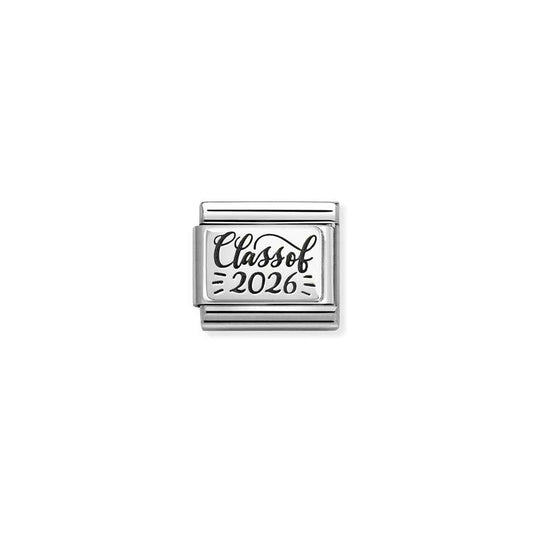 Classic Oxidised Silver and Enamel Class of 2026 Graduation Charms
