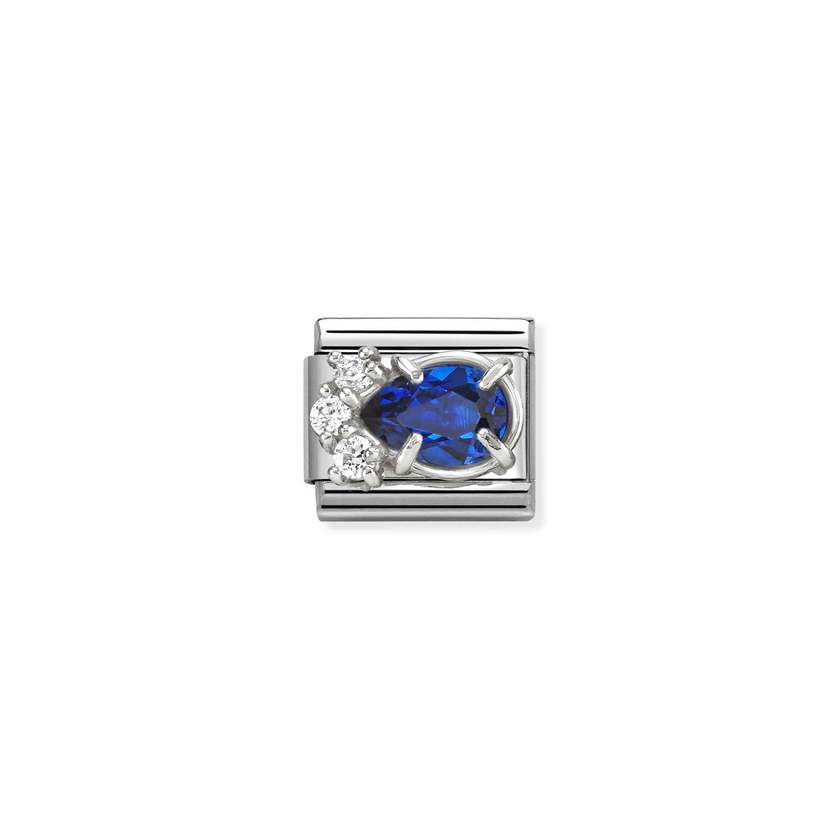 Classic Silver CZ Blue Drop Sparkly & Stones Charms