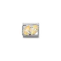 Classic Silver CZ Yellow Double Drops Sparkly & Stones Charms
