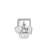 Classic Silver and Enamel Dog Lover Face Hanging Pendants Charms