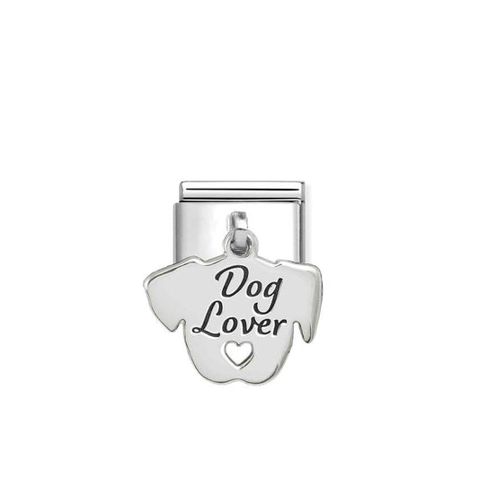 Classic Silver and Enamel Dog Lover Face Hanging Pendants Charms