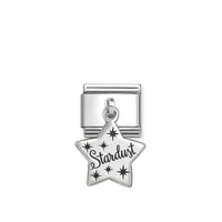 Classic Silver and Enamel Stardust Star Hanging Pendants Charms